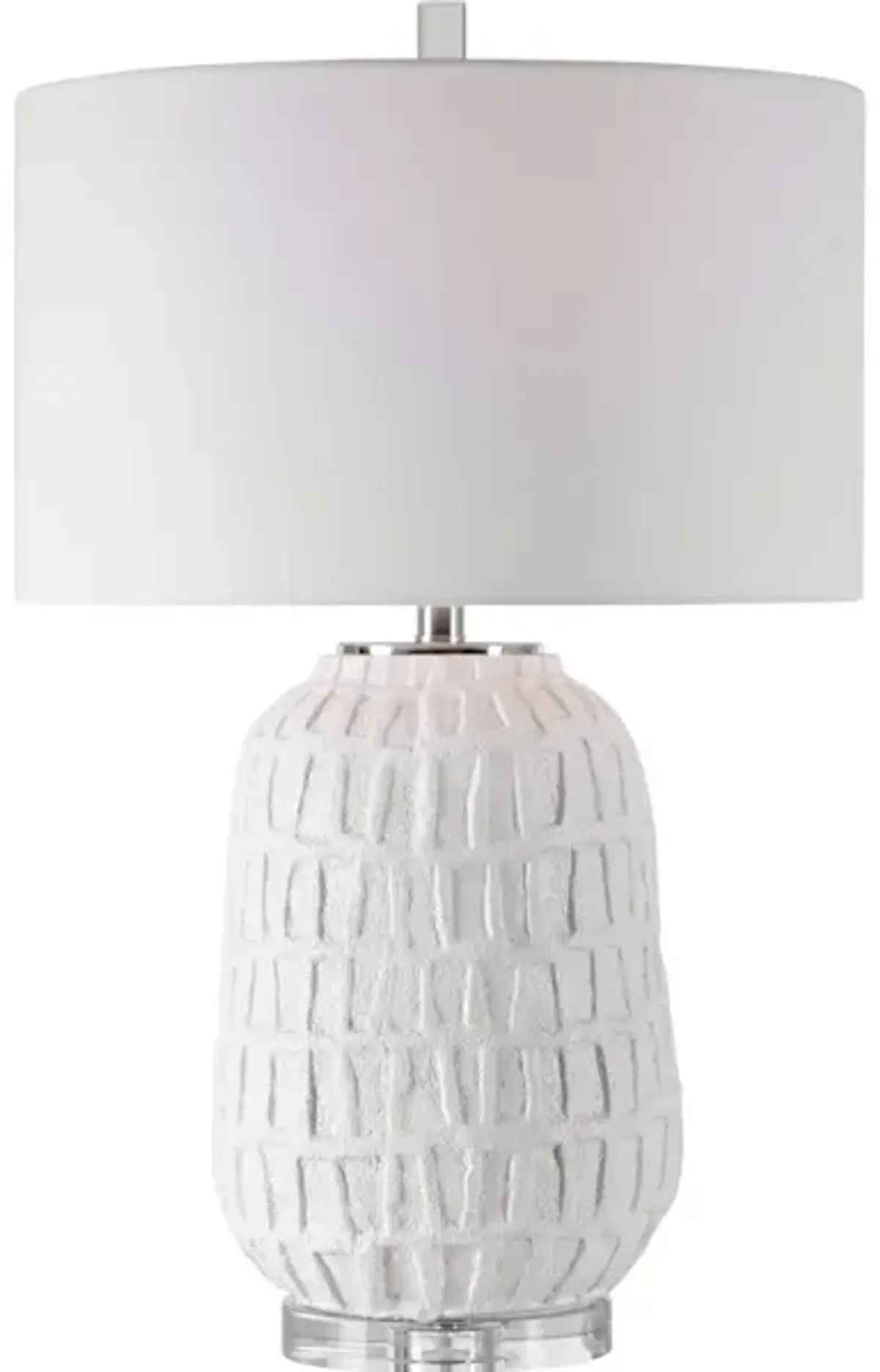 Caelina Textured White Table Lamp