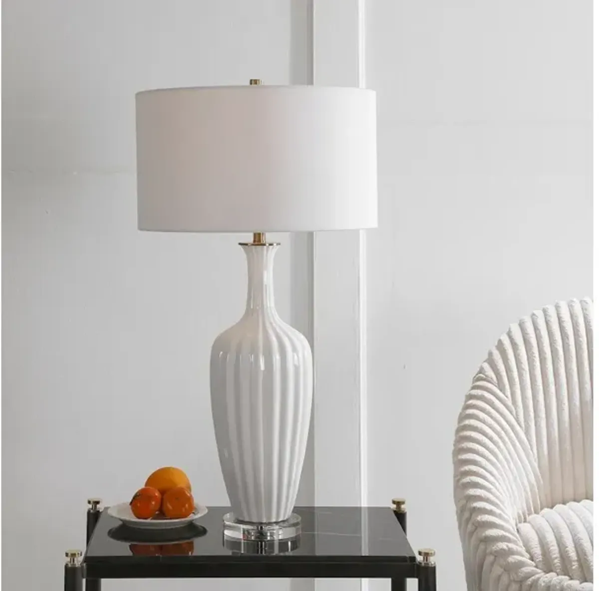 Strauss White Ceramic Table Lamp