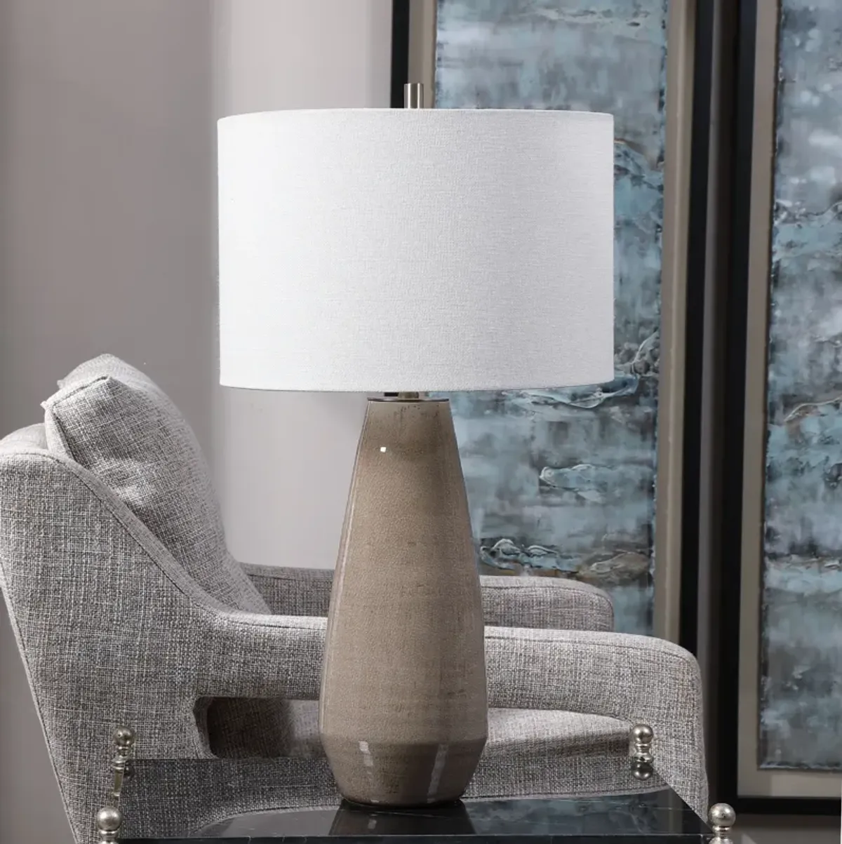 Volterra Taupe-Gray Table Lamp