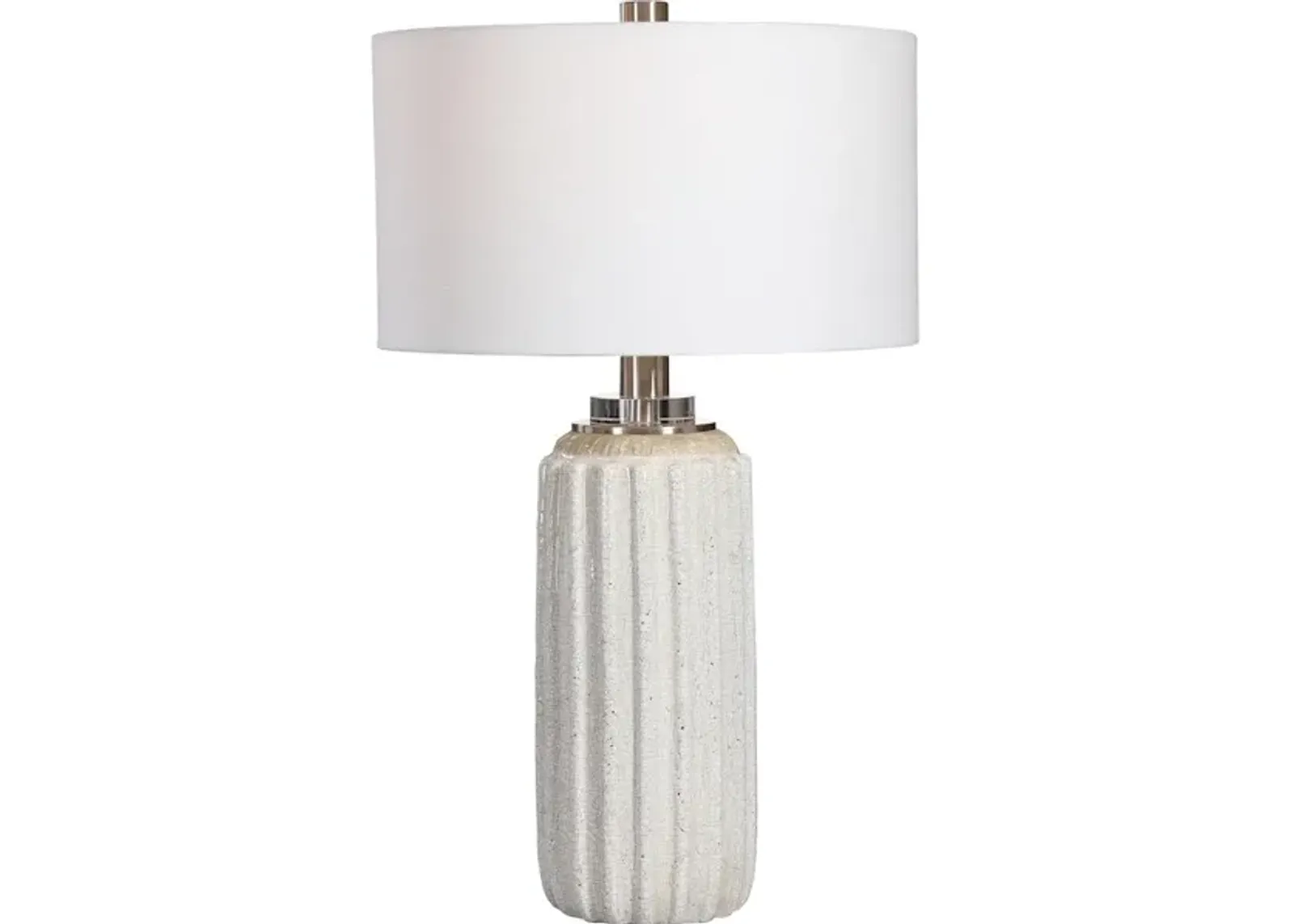 Azariah White Crackle Table Lamp