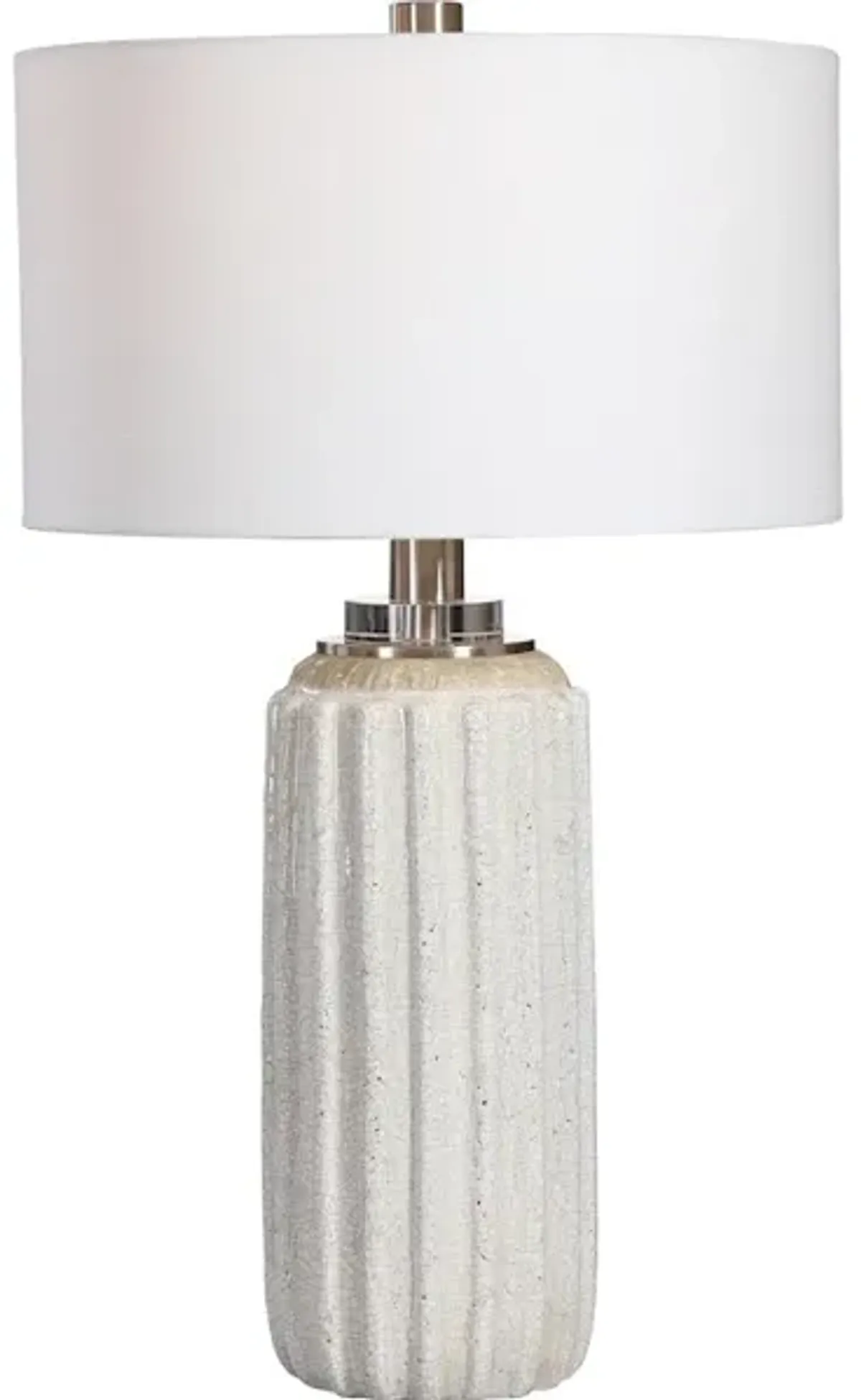 Azariah White Crackle Table Lamp