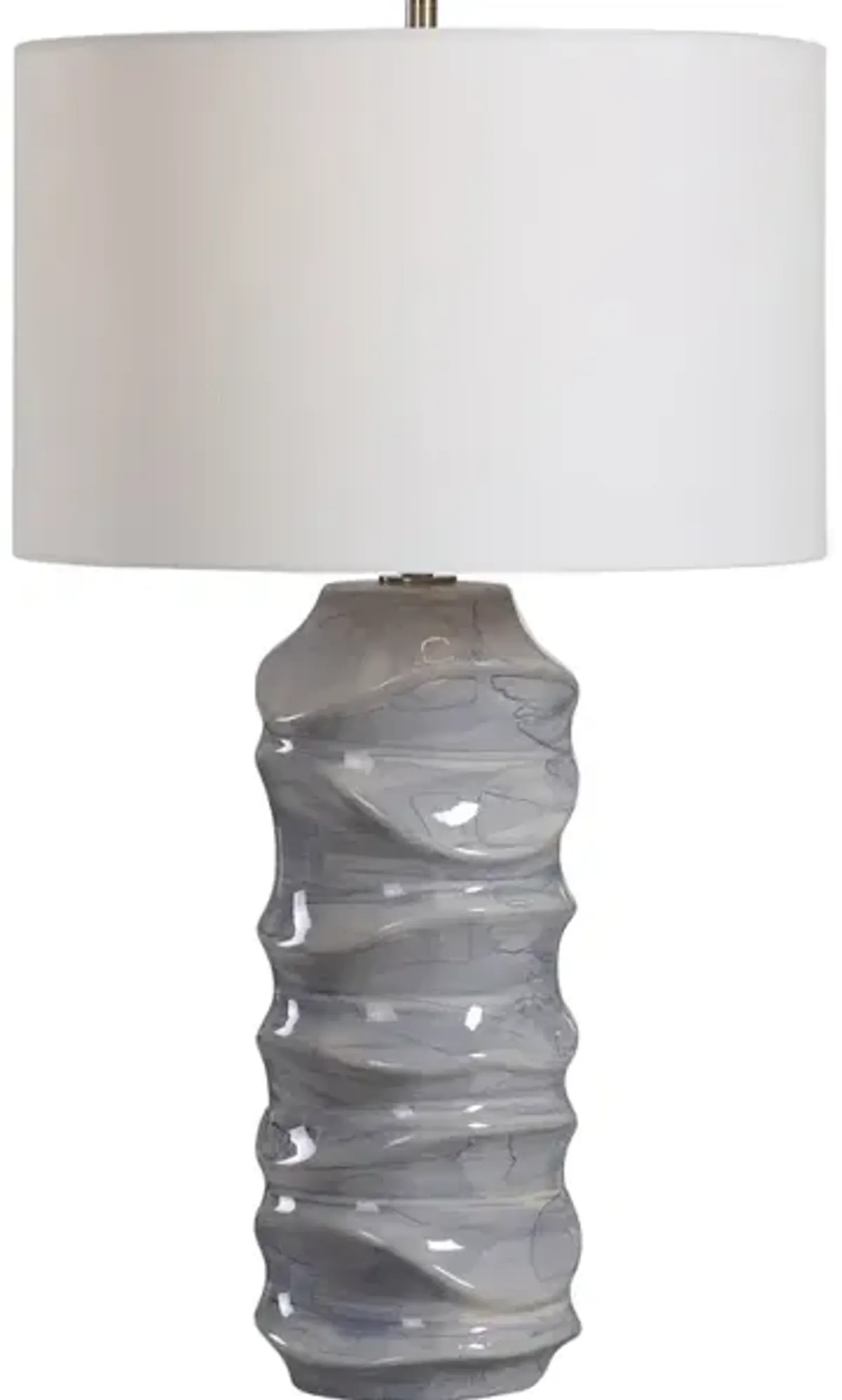 Waves Blue and White Table Lamp