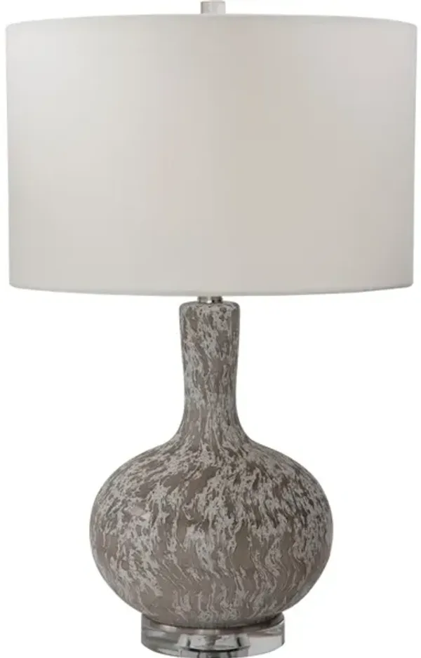 Turbulence Distressed White Table Lamp