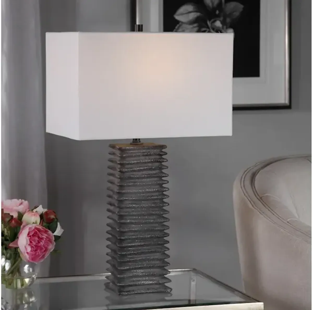 Sanderson Metallic Charcoal Table Lamp