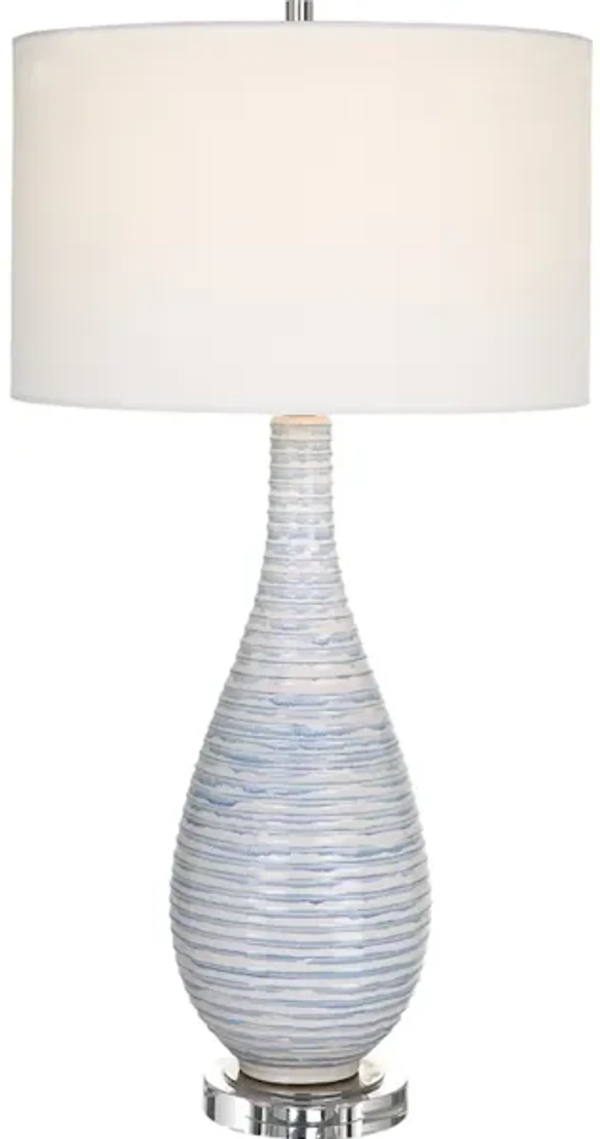 Clariot Ribbed Blue Table Lamp