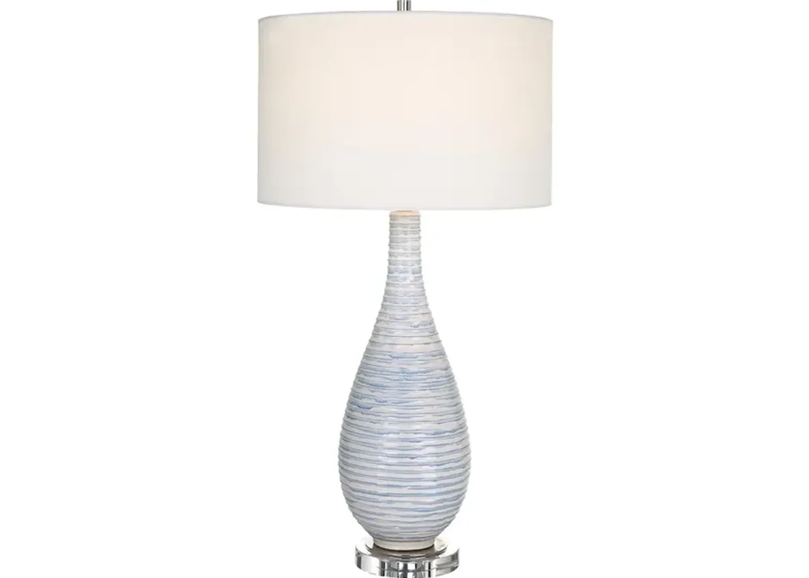 Clariot Ribbed Blue Table Lamp