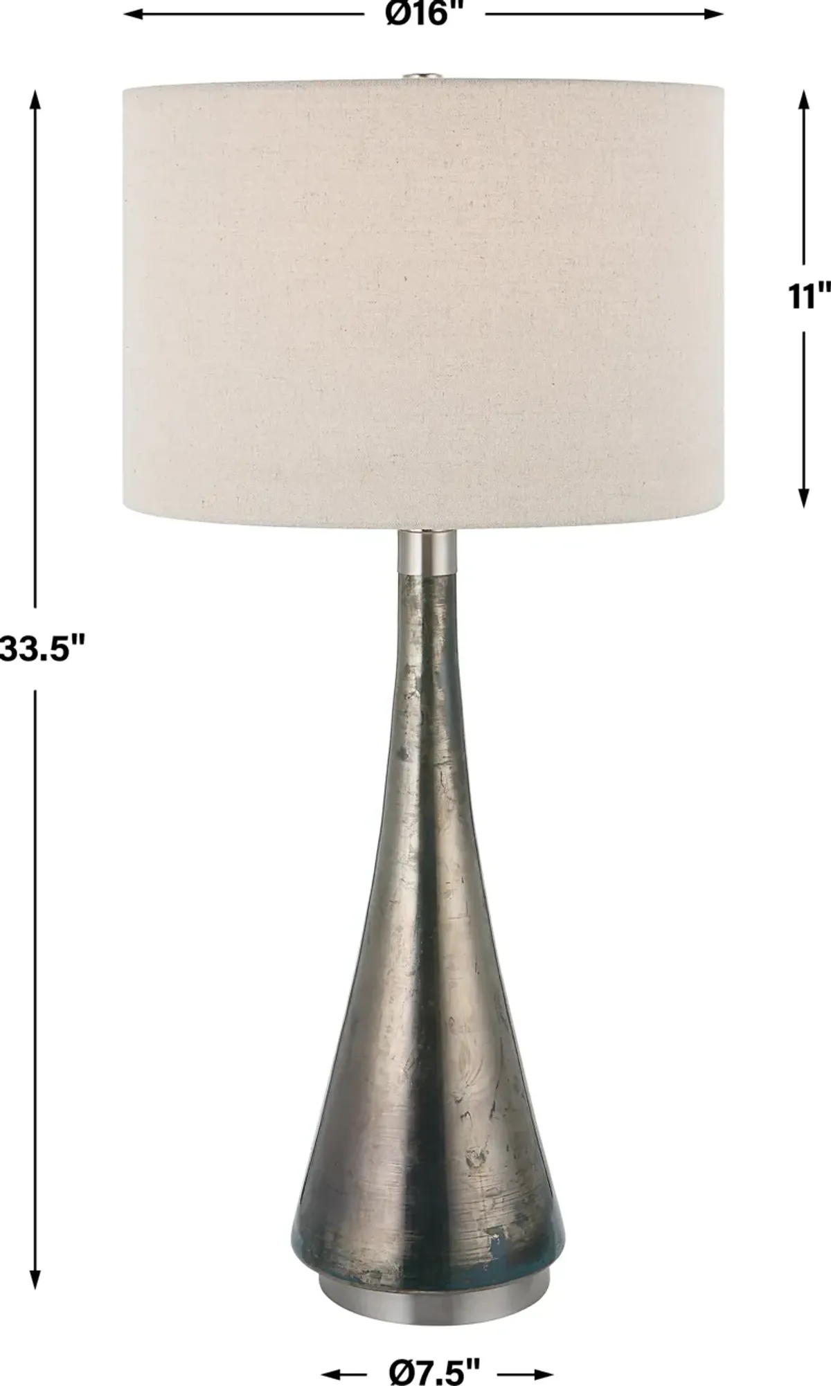 Contour Metallic Glass Table Lamp