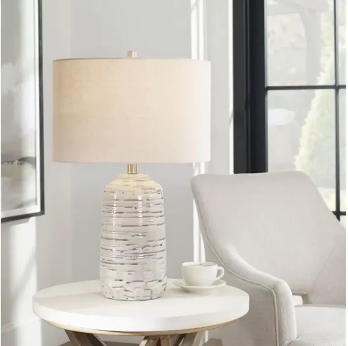 Cyclone Ivory Table Lamp