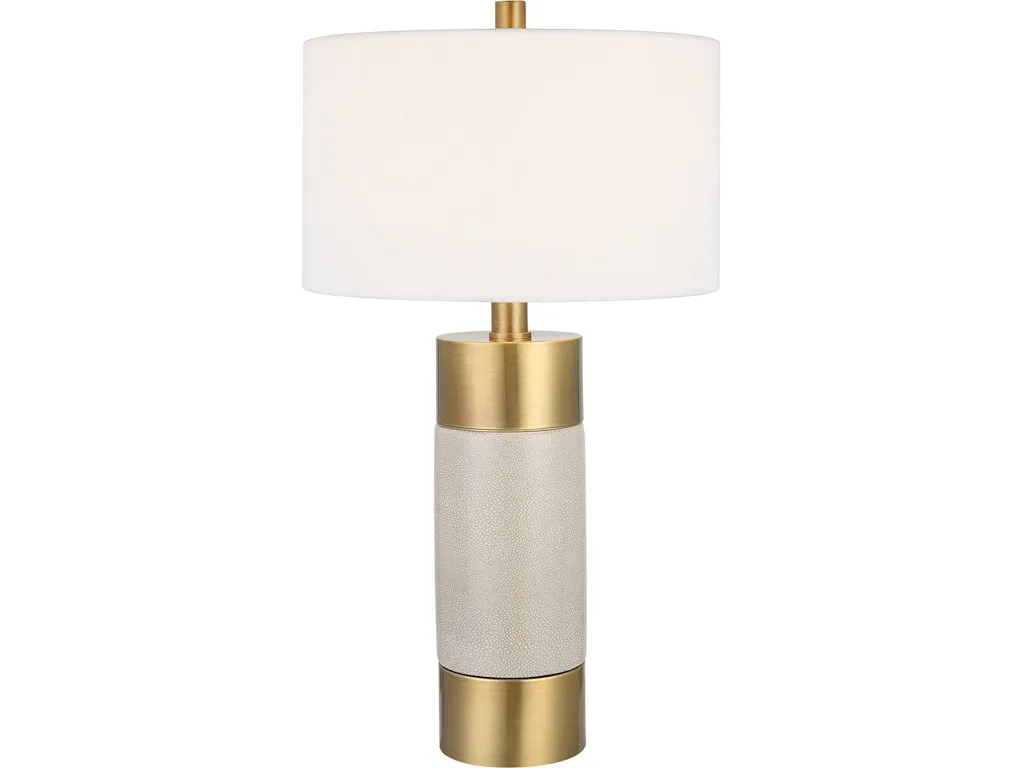 Adelia Ivory and Brass Table Lamp