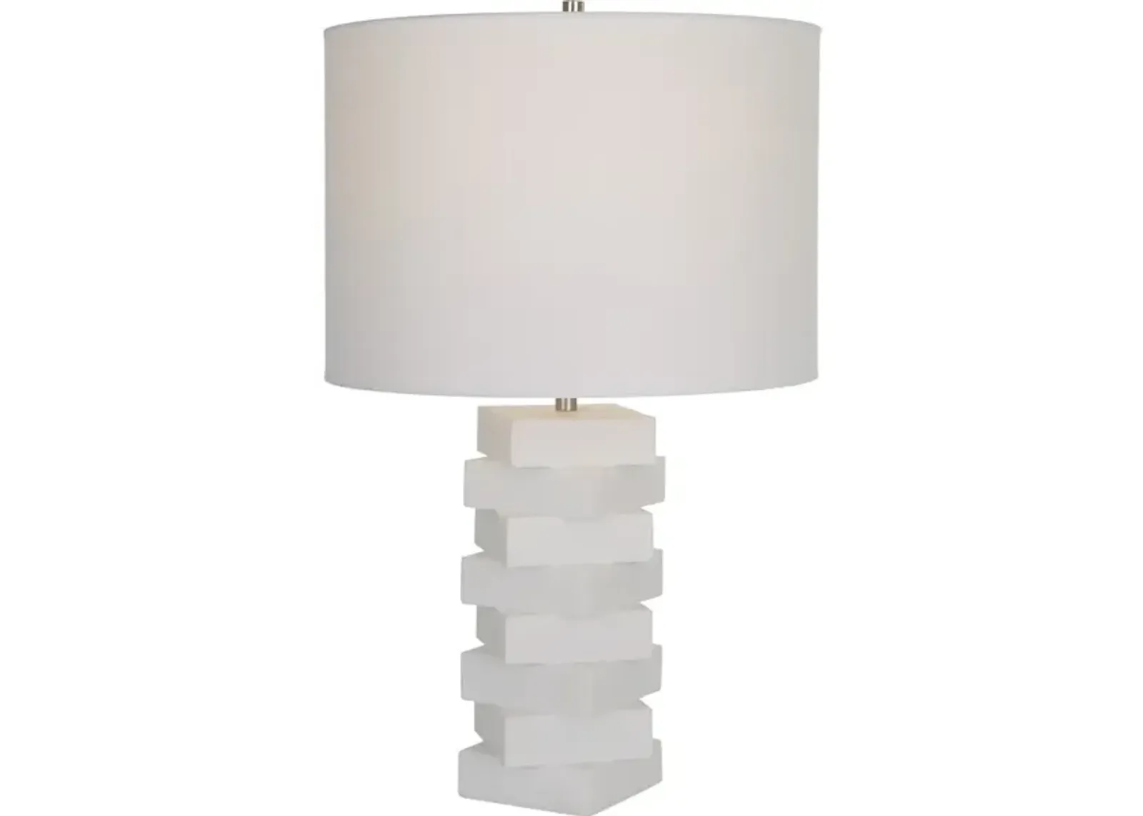 Ascent White Geometric Table Lamp