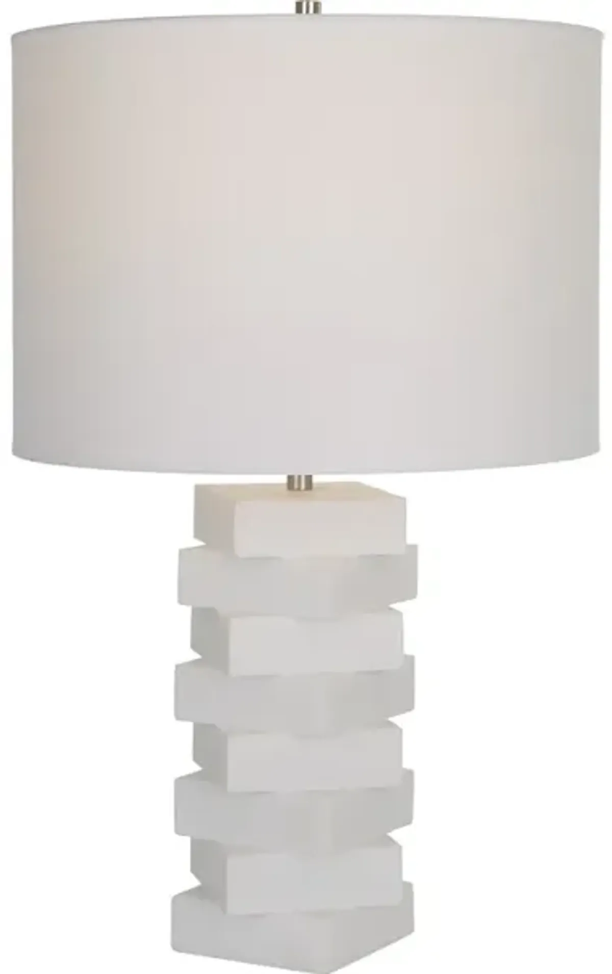 Ascent White Geometric Table Lamp