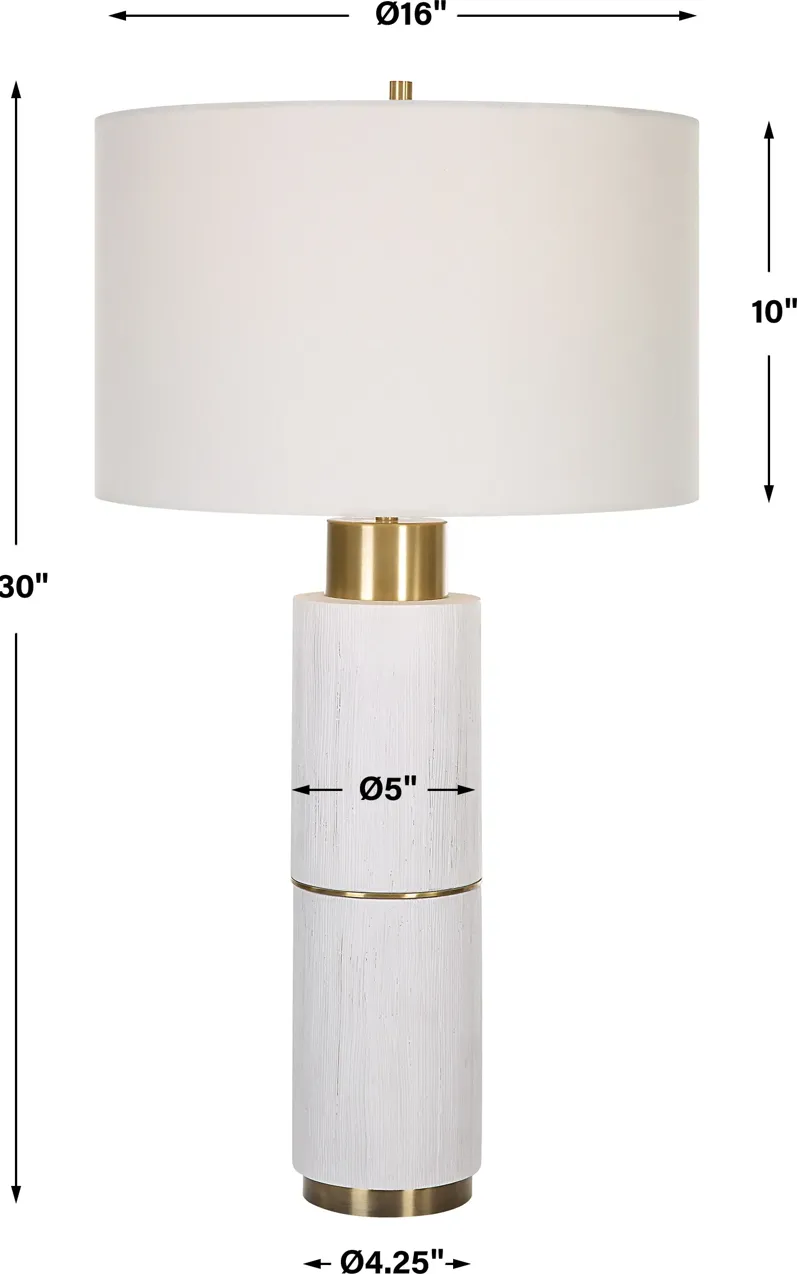 Ruse Whitewashed Table Lamp