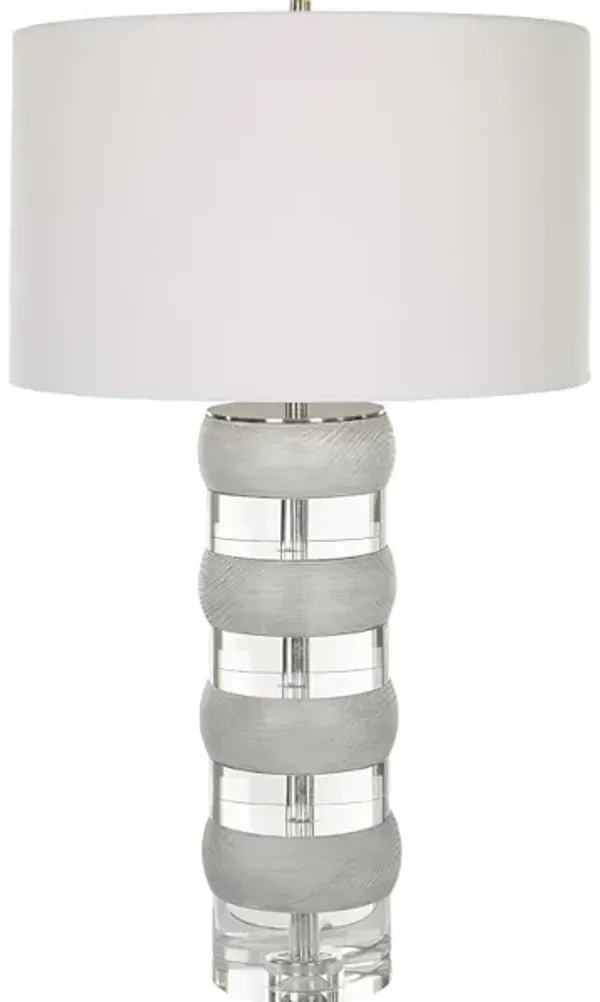 Band Together Crystal and Wood Table Lamp