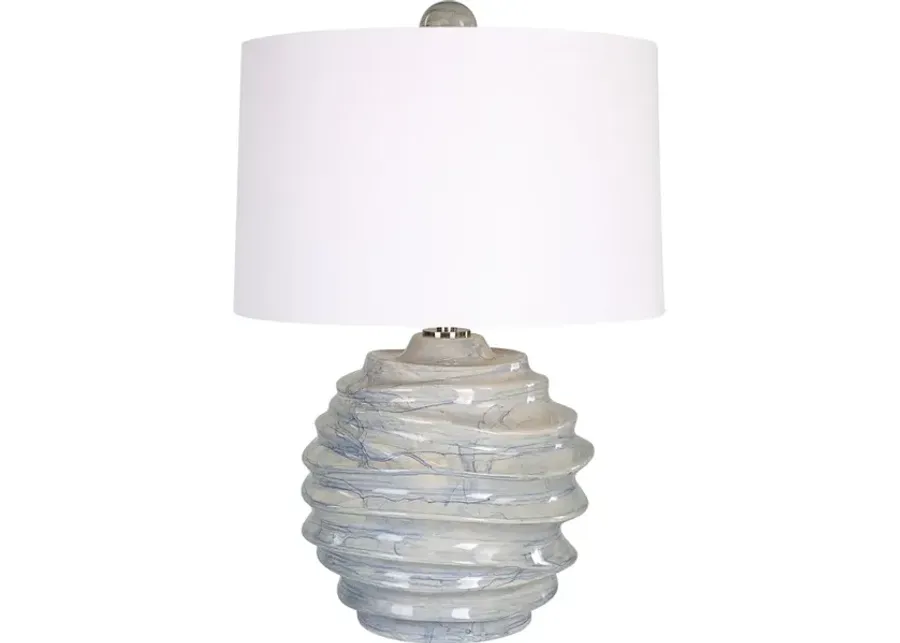 Waves Blue and White Accent Lamp