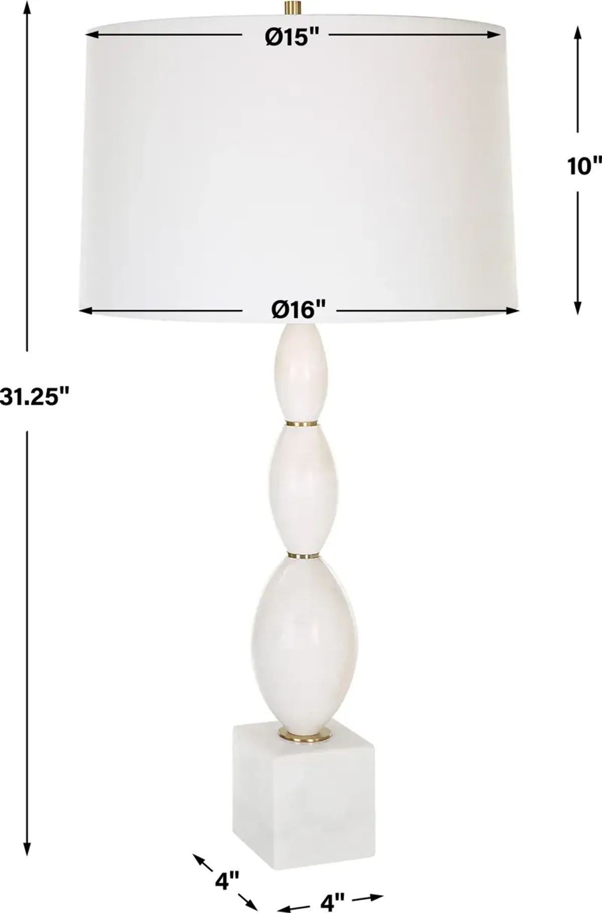 Regalia White Marble Table Lamp