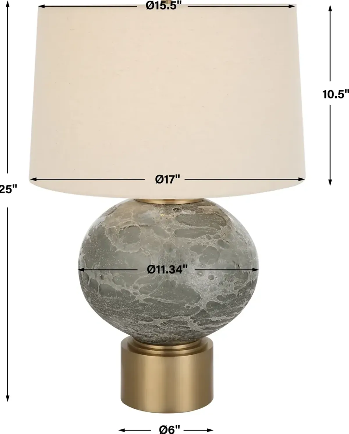 Lunia Gray Glass Table Lamp