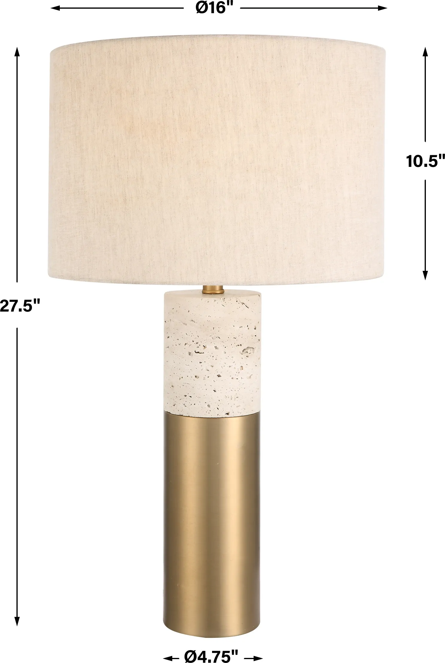 Gravitas Elegant Brass and Stone Lamp