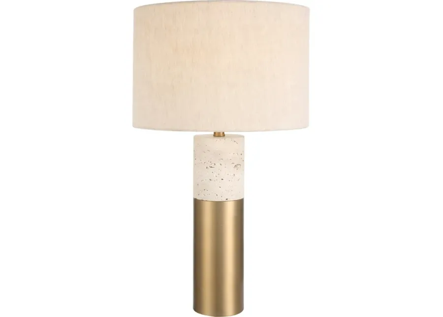 Gravitas Elegant Brass and Stone Lamp