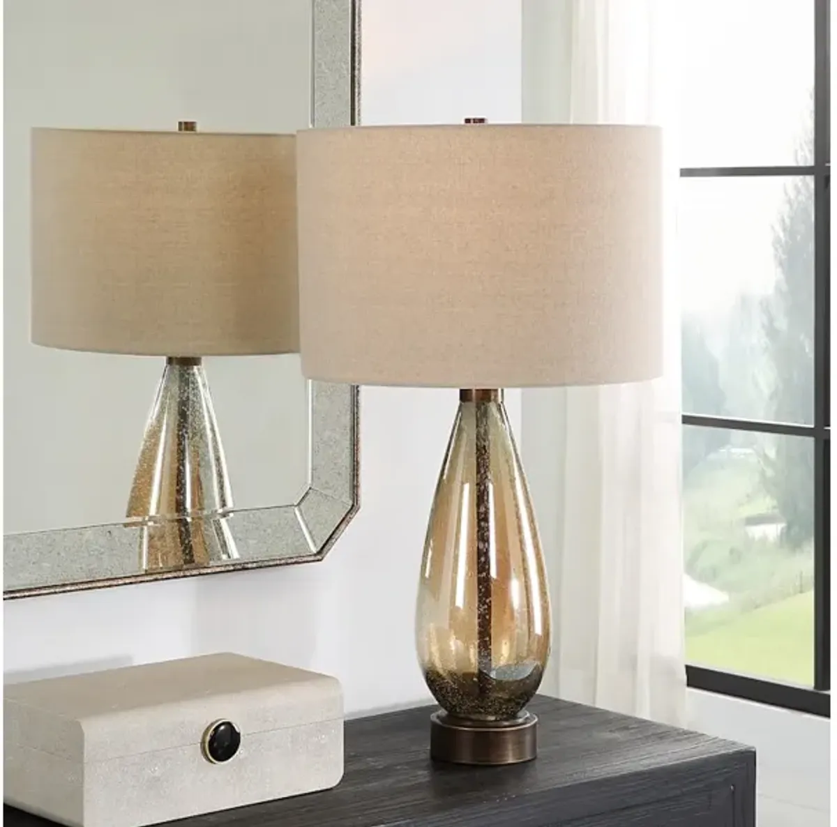 Baltic Teardrop Glass Table Lamp