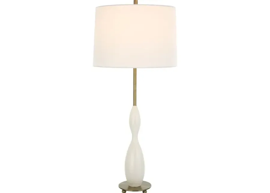 Annora Glossy White Table Lamp