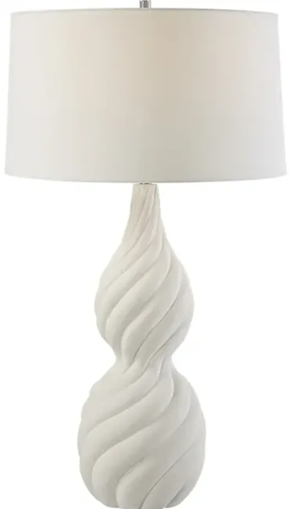 Twisted Swirl White Table Lamp