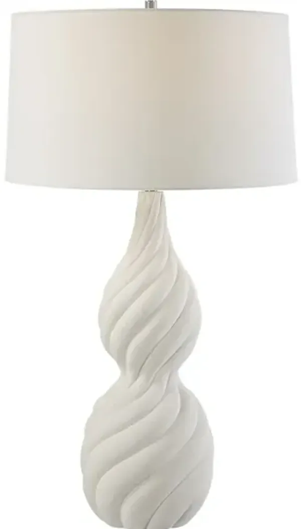 Twisted Swirl White Table Lamp