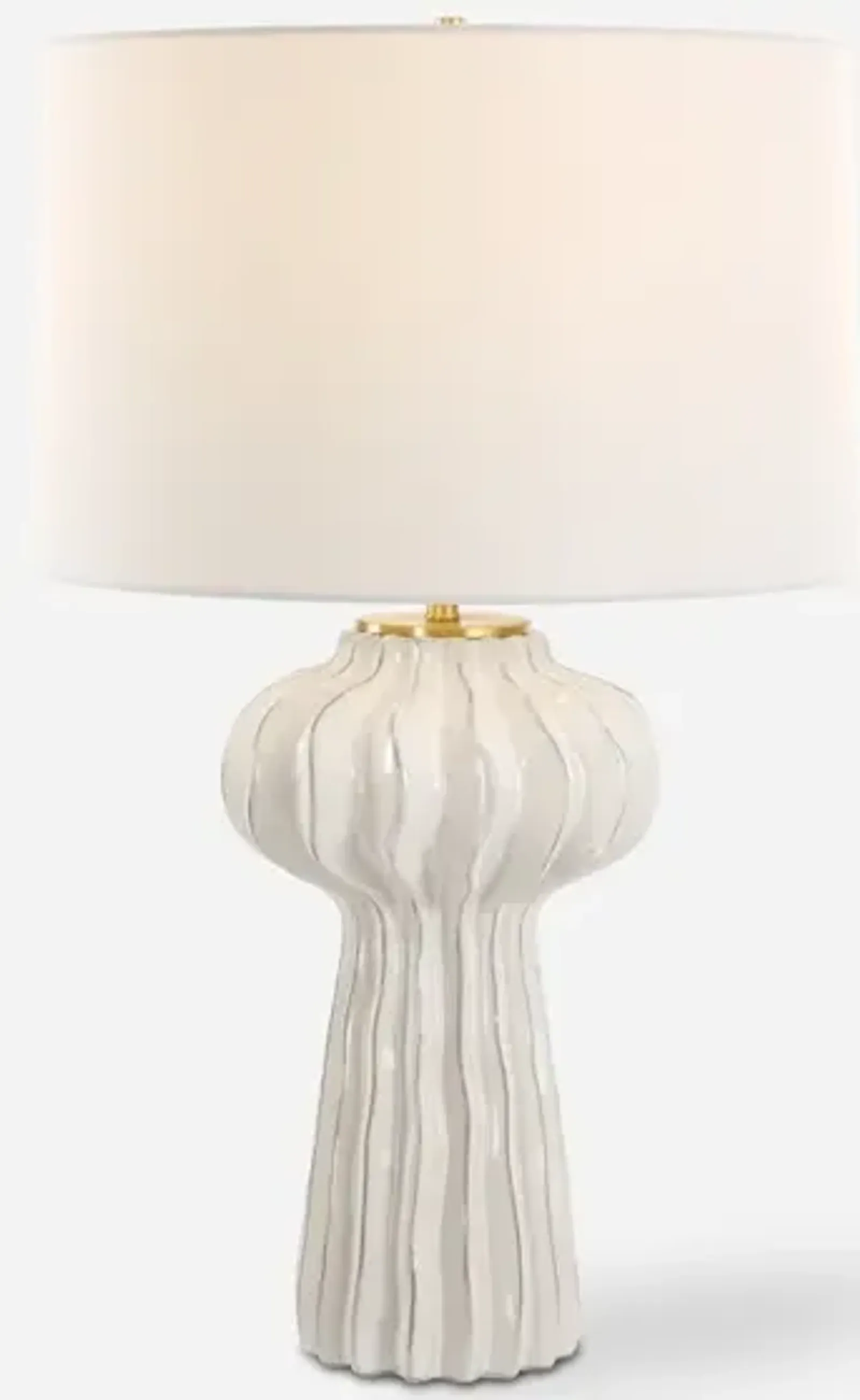 Wrenley Ridged White Table Lamp