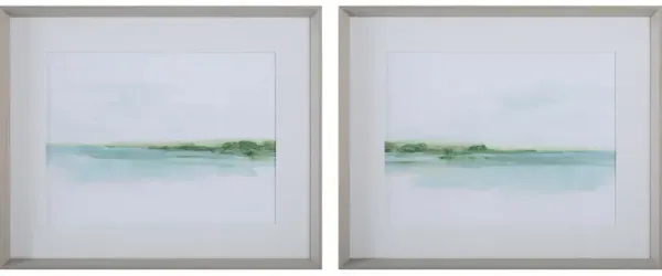 Green Ribbon Coast Framed Prints Set/2