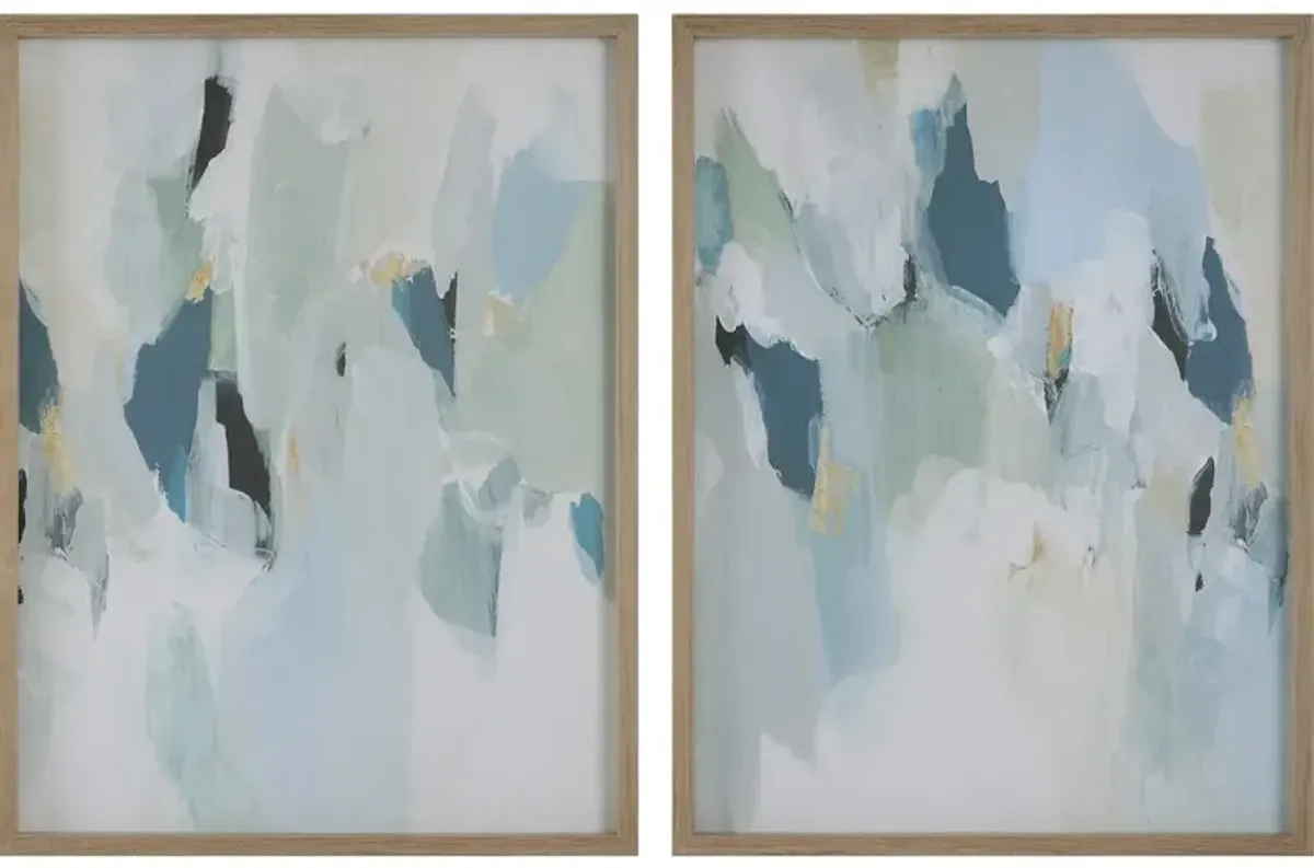Seabreeze Abstract Framed Canvas Prints Set/2