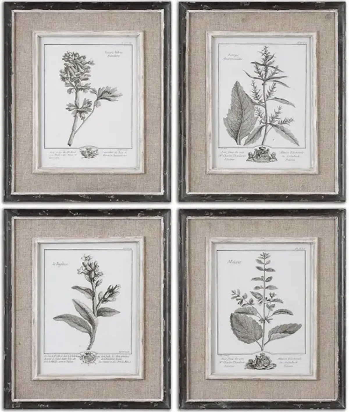 Casual Grey Study Framed Art Set/4