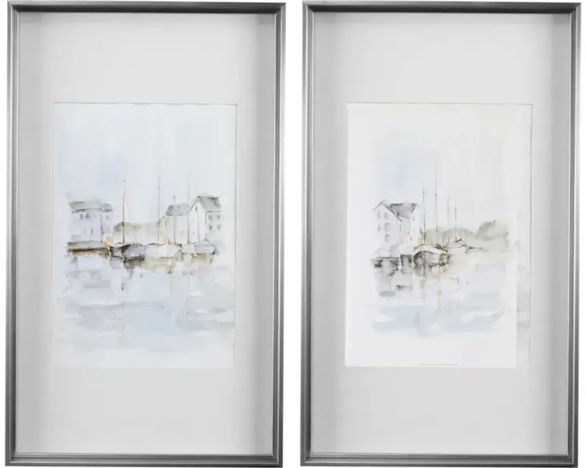 New England Port Framed Prints, S/2