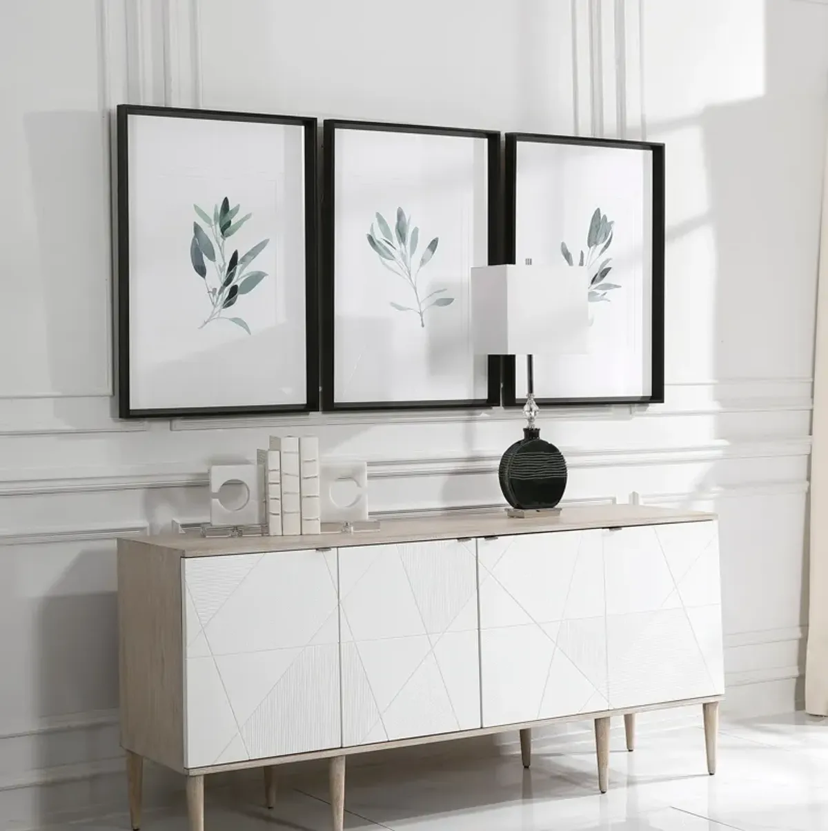 Simple Sage Watercolor Prints Set/3