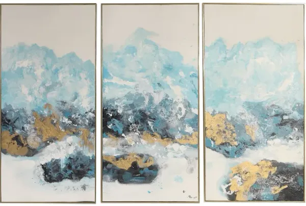 Crashing Waves Abstract Art Set/3
