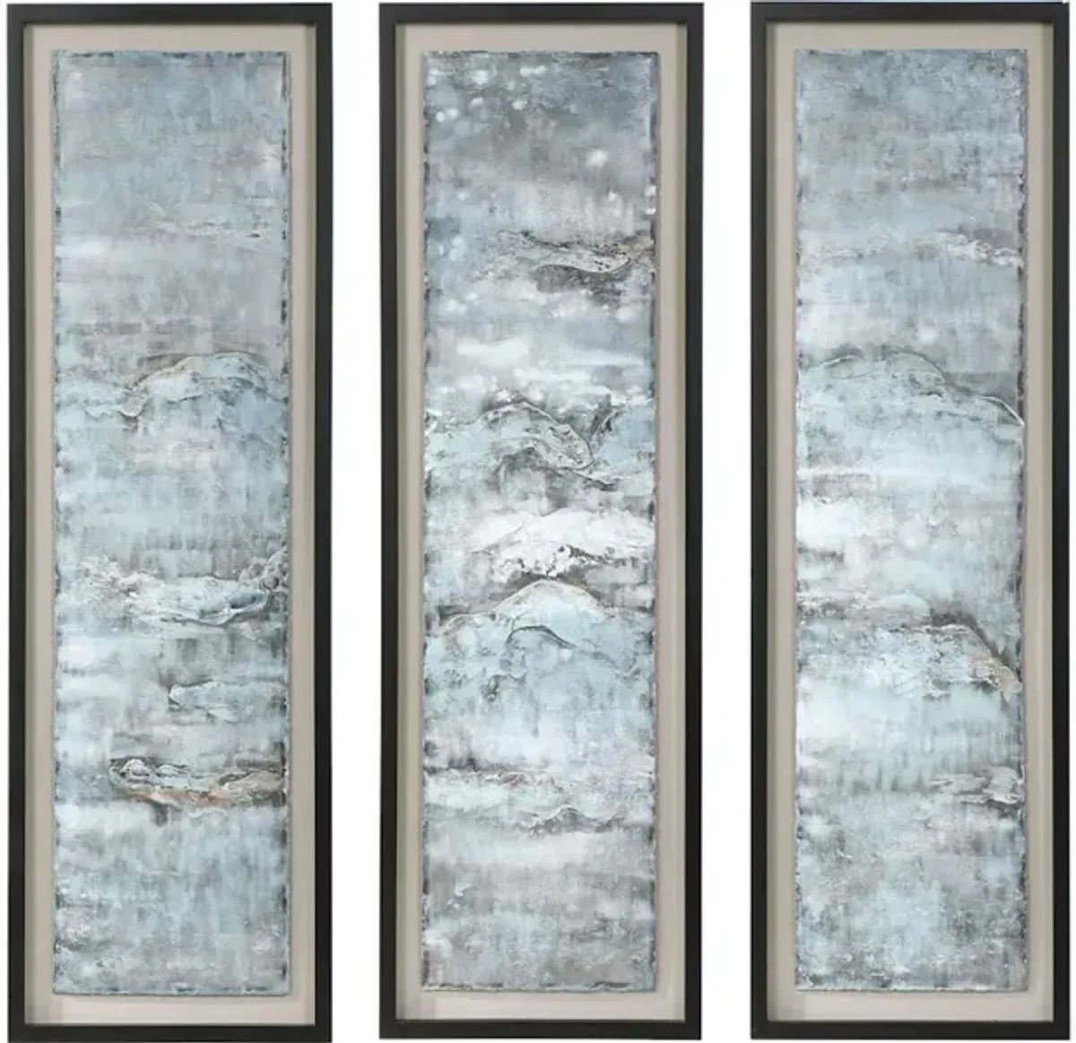 Ocean Swell Painted Metal Art Set/3 3 Cartons