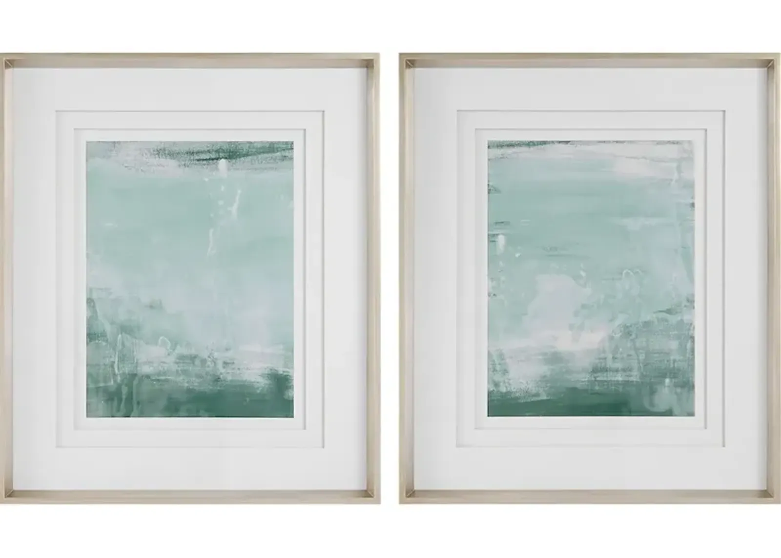 Coastal Patina Modern Framed Prints, S/2