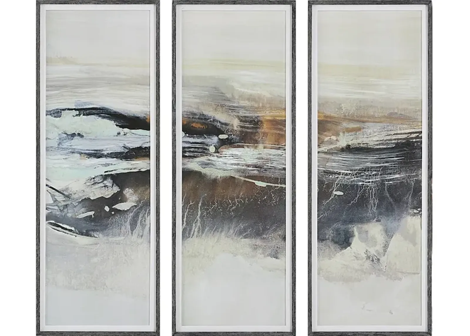 Graphite Horizon Framed Prints, Set/3