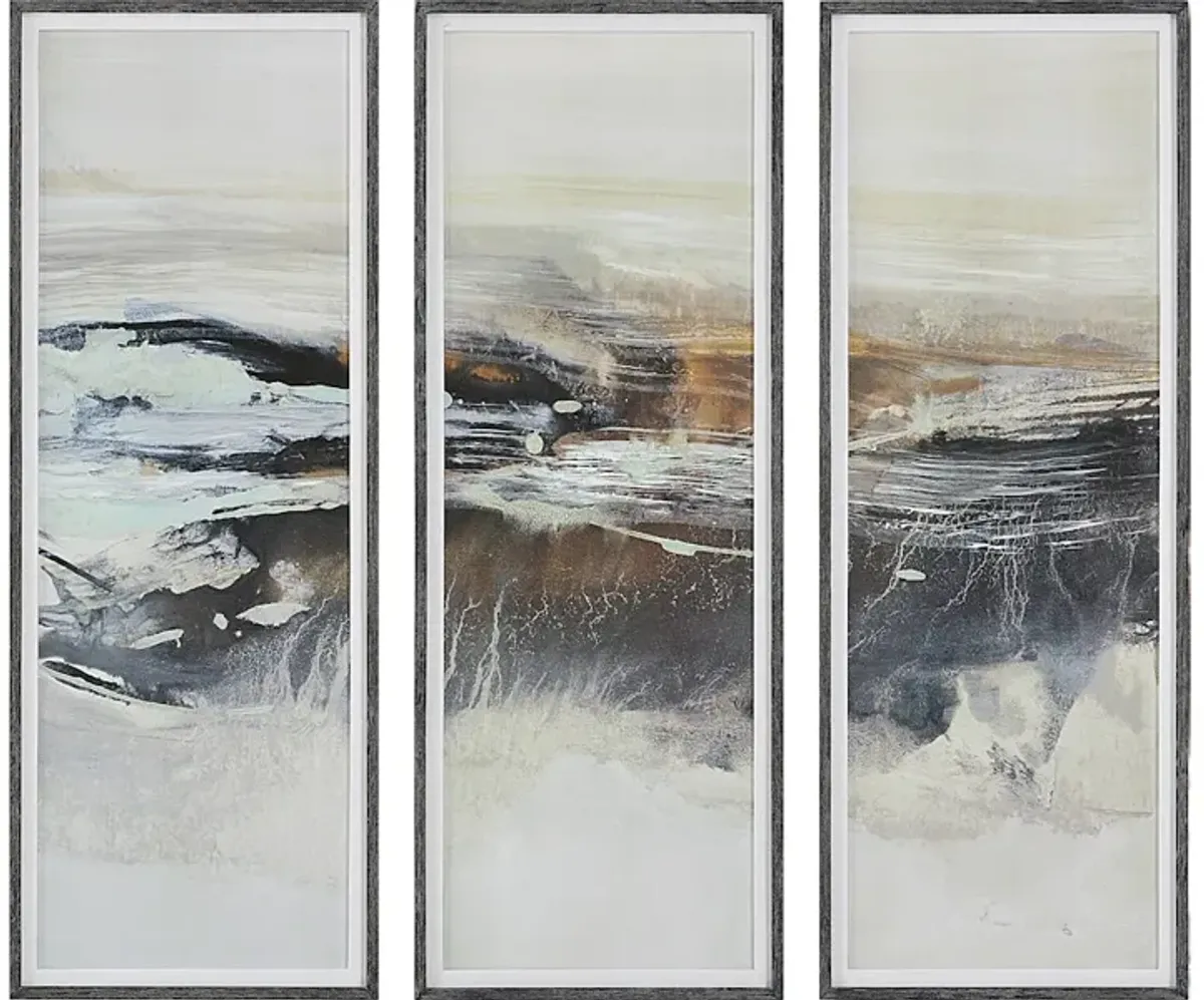 Graphite Horizon Framed Prints Set/3