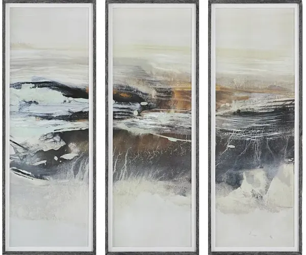 Graphite Horizon Framed Prints Set/3