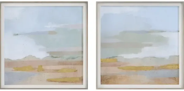 Abstract Coastline Framed Prints Set/2