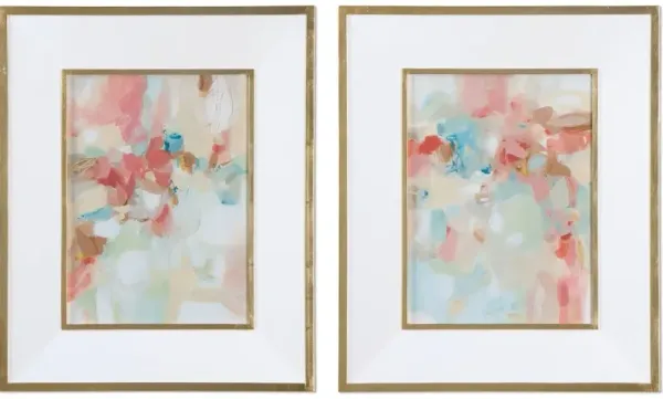 A Touch Of Blush And Rosewood Fences Art Set/2