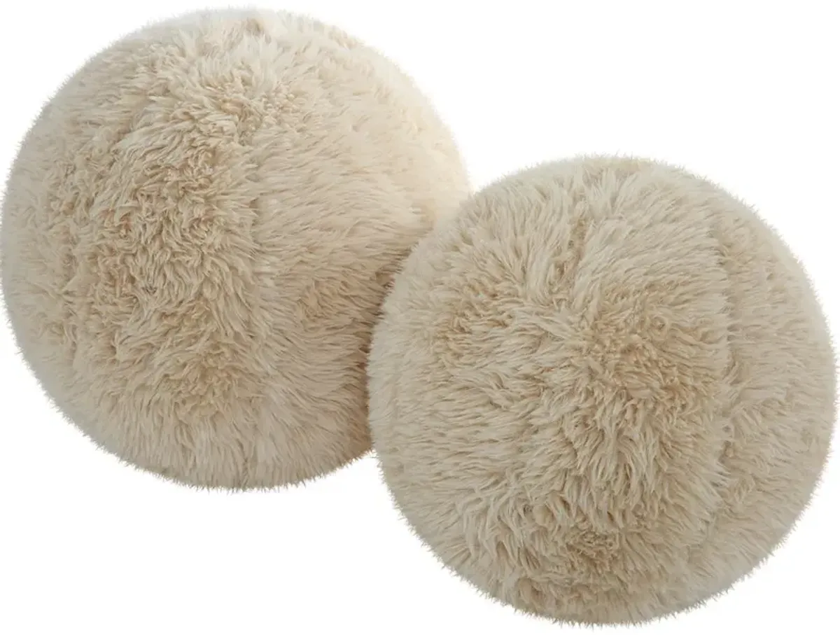 Abide Ball Sheepskin Pillows Set/2