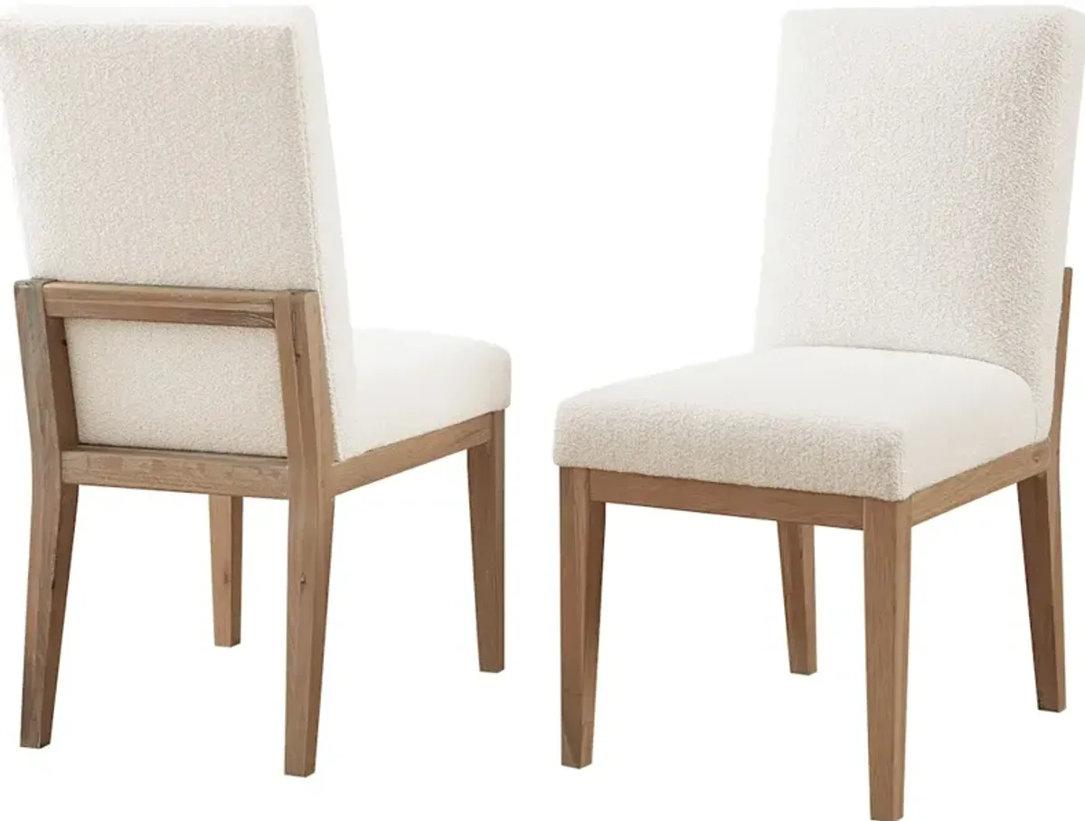 Upholstered Side Chair White Fabric