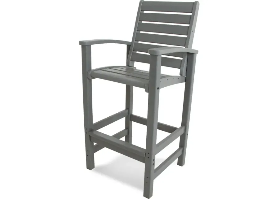 Signature Bar Chair In Slate Grey