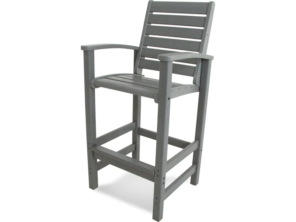 Signature Bar Chair In Slate Grey