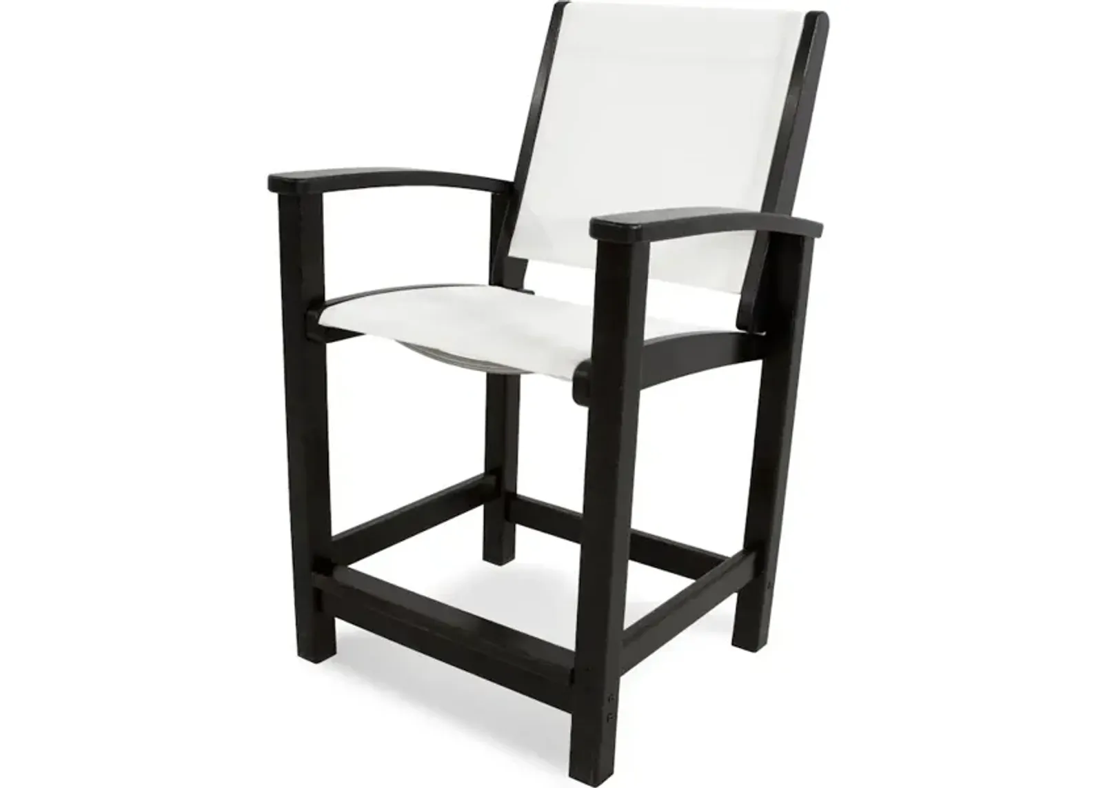 Coastal Counter Chair In Black White Sling