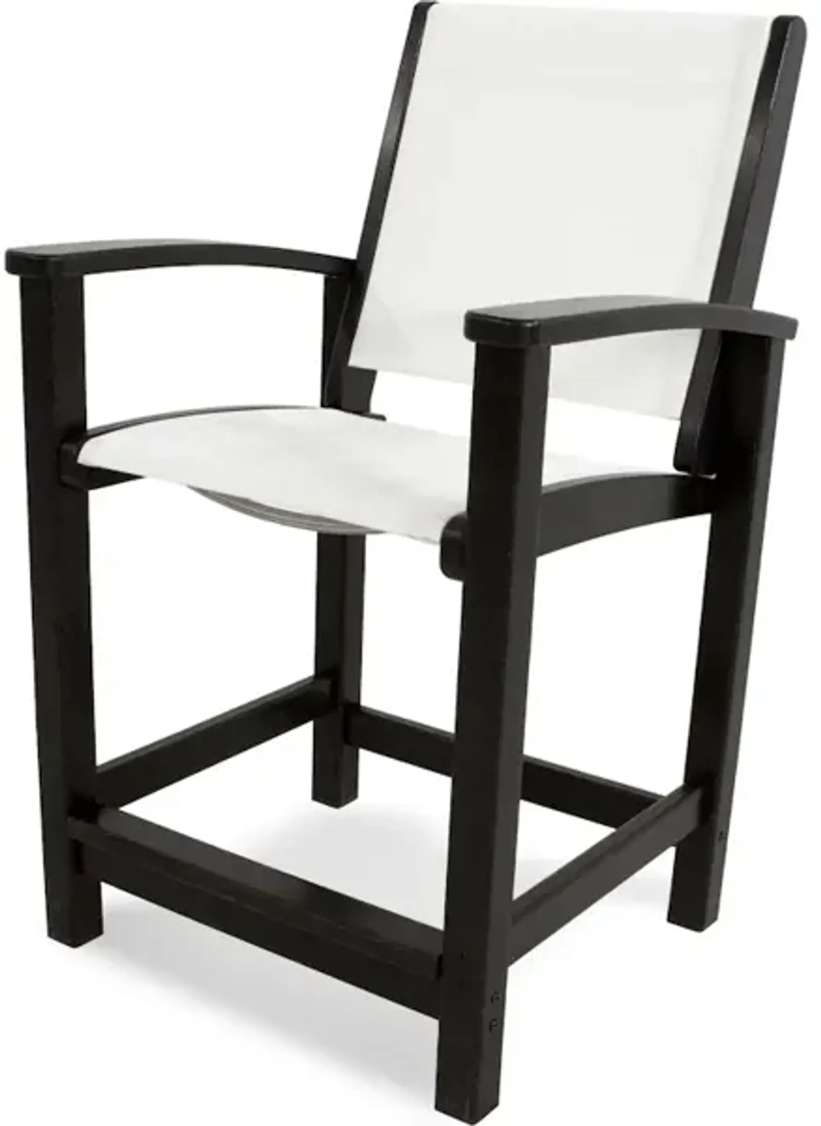 Coastal Counter Chair In Black White Sling