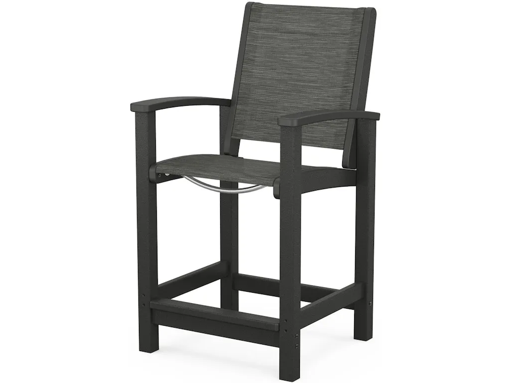 Coastal Counter Chair In Black Onyx Sling