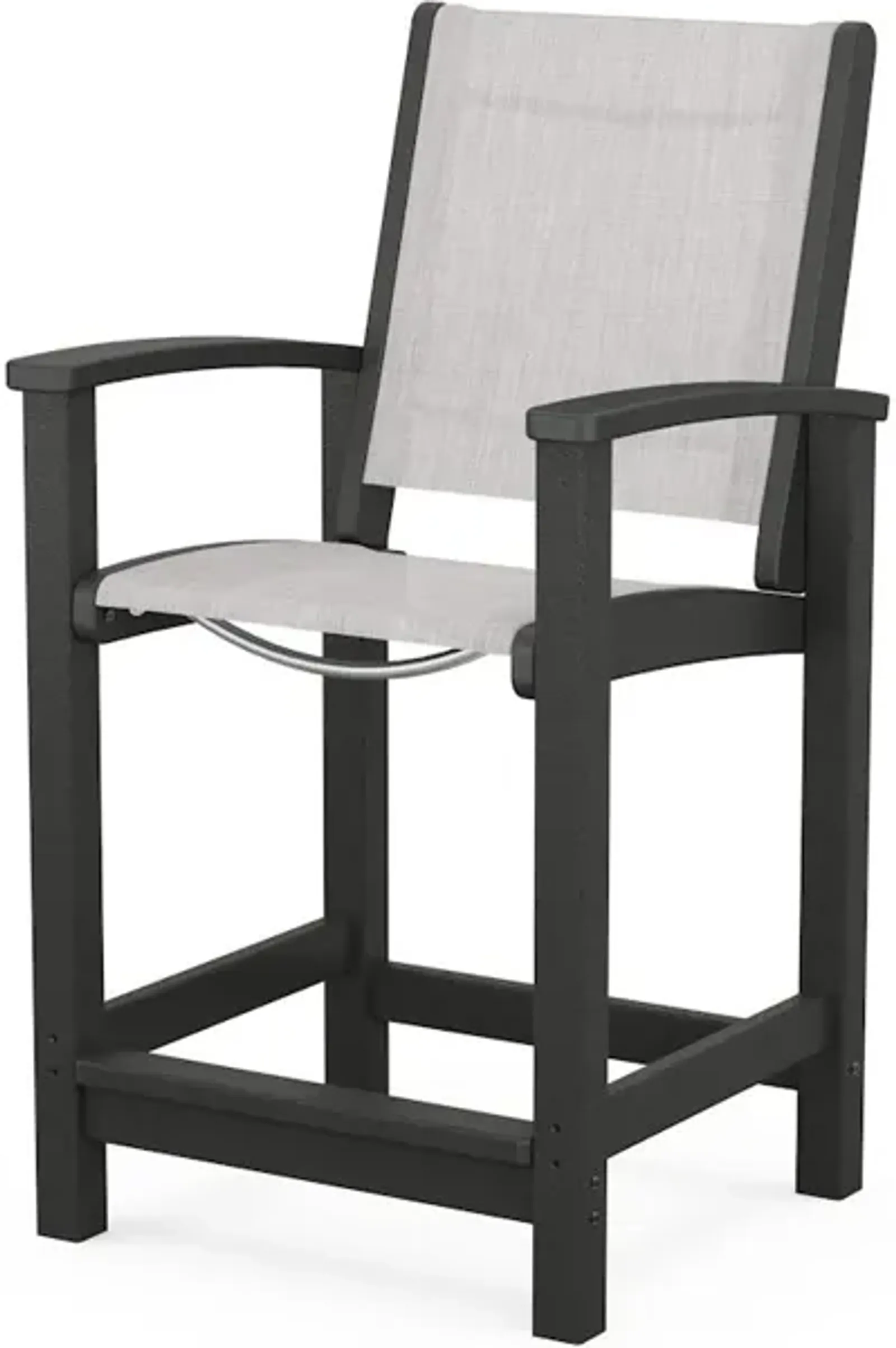 Coastal Counter Chair In Black Parchment Sling