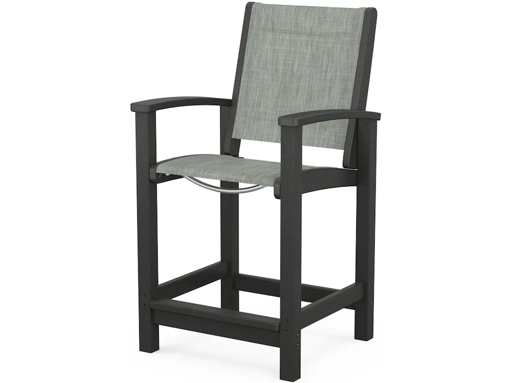 Coastal Counter Chair In Black Birch Sling