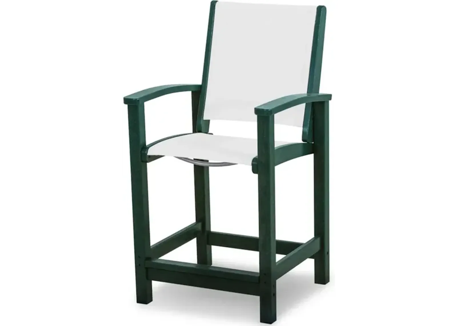 Coastal Counter Chair In Green White Sling